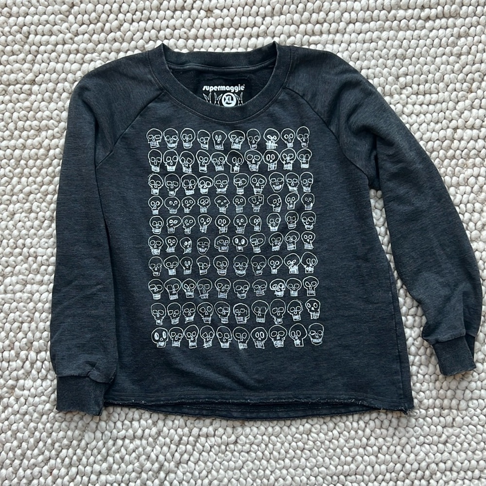 Supermaggie XL skull catacombs Bibi Sweatshirt asphalt gray